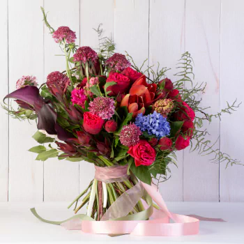 ribbon calla hyacinth tulip rose red flower bouquet flower man made PFP