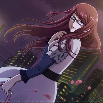white dress dress pink eyes long hair purple hair glasses Rize Kamishiro Tokyo Ghoul Anime PFP