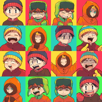 South Park Kenny McCormick Stan Marsh Eric Cartman Kyle Broflovski TV Show PFP