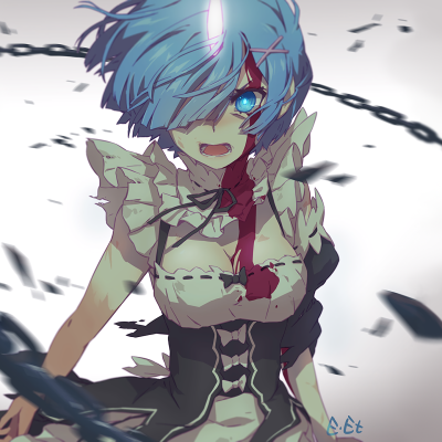Angry Rem with chains