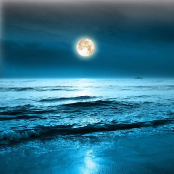  Full Moon over Ocean