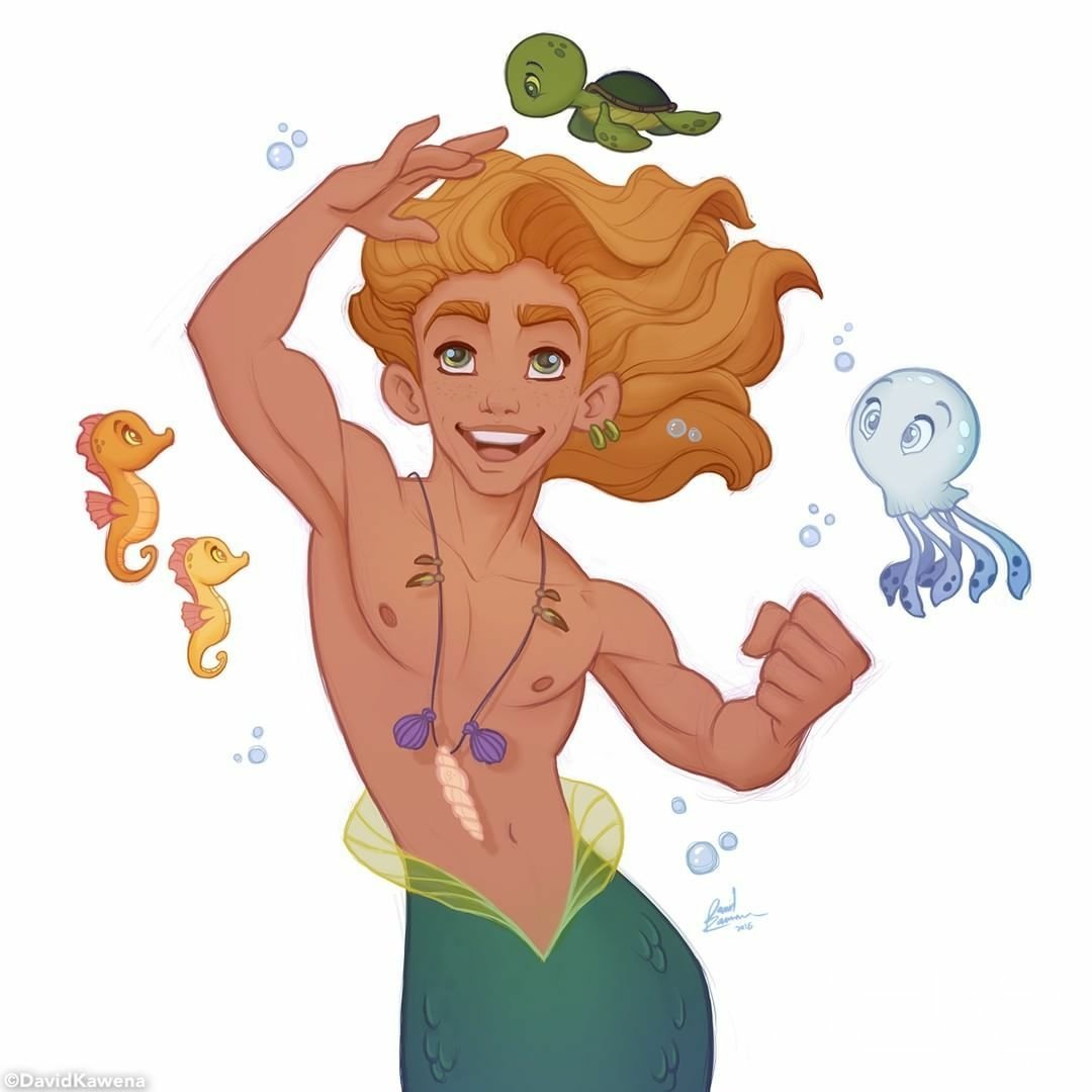 Download Long Hair Seahorse Sea Turtle Blonde Merman Fantasy Mermaid PFP