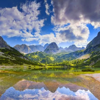 cloud mountain landscape reflection lake nature PFP