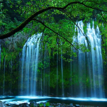  Cascading Waterfall in Lake