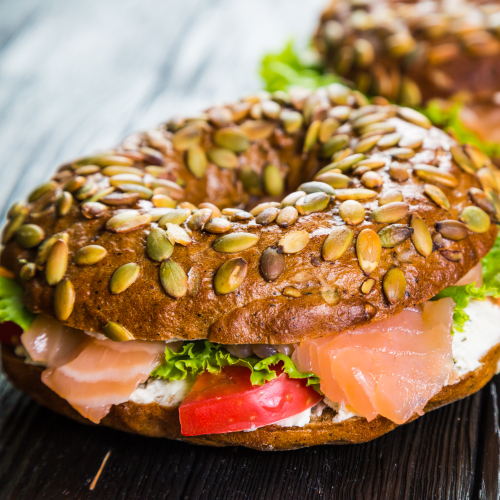 Delicious Bagel with Salmon and Cream Cheese