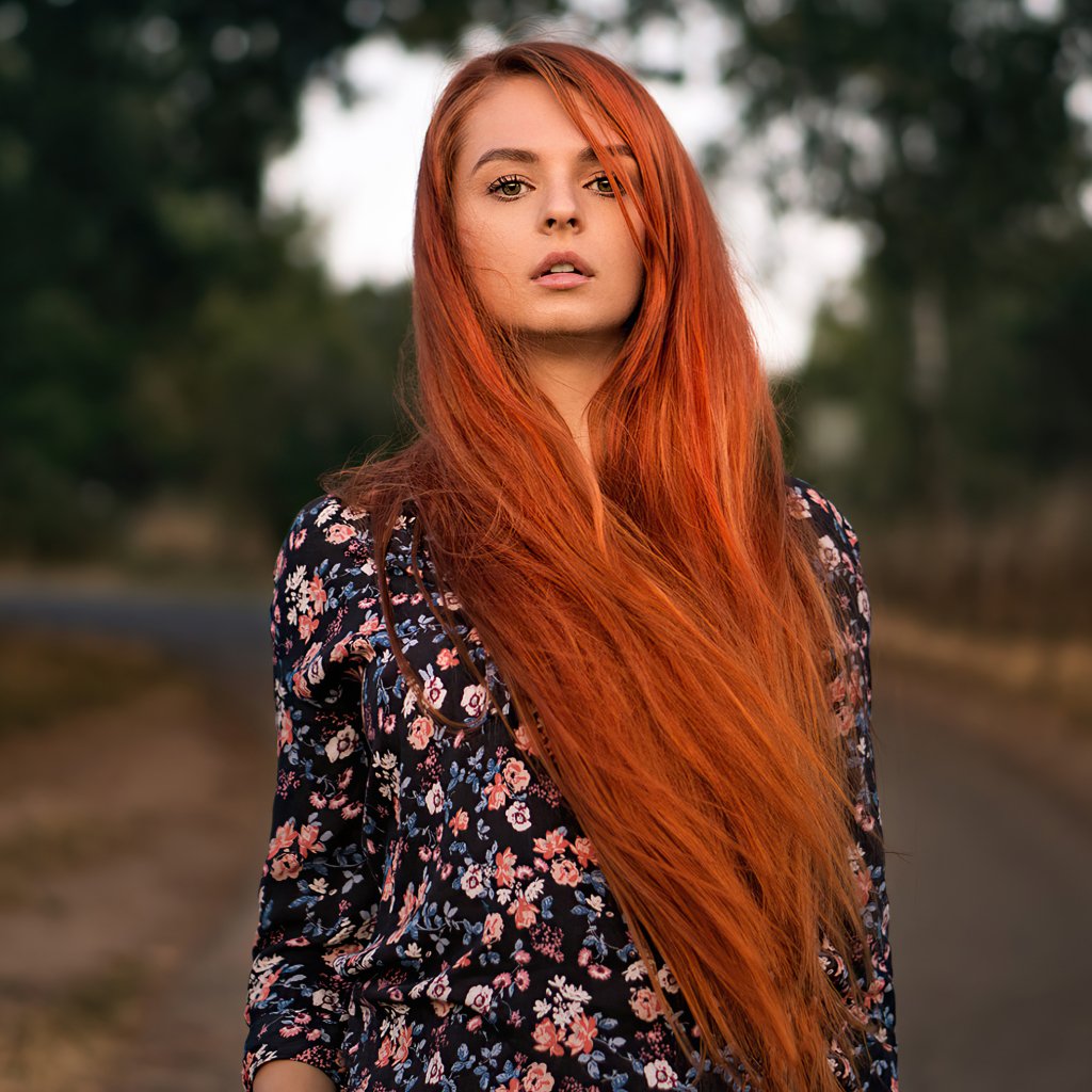 Download Long Hair Model Redhead Woman PFP