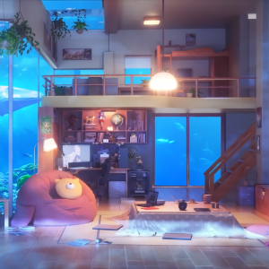 Anime Living Room Underwater