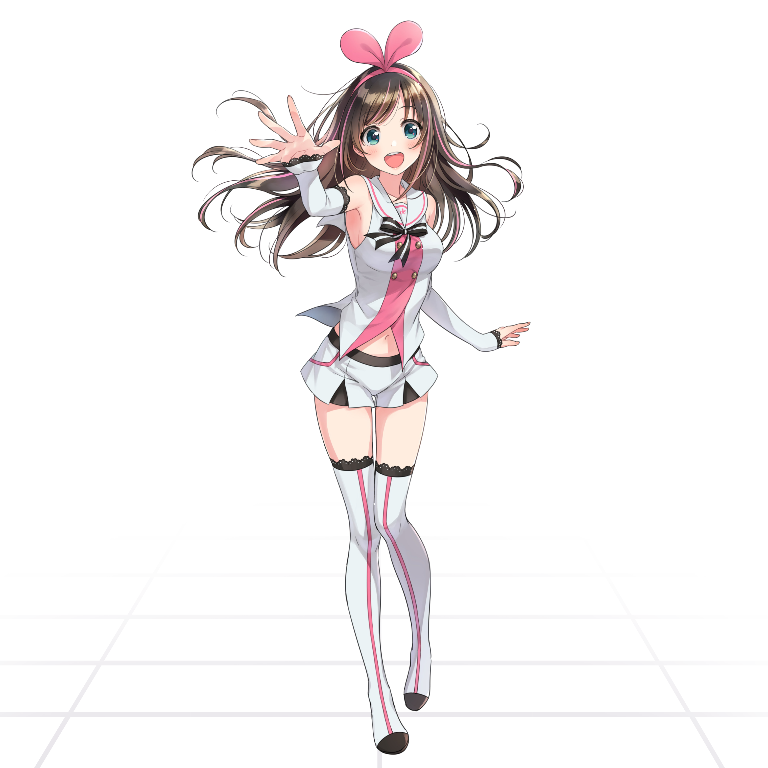 Kizuna ai в полный рост. Аниме обои. Девушка арт в полный рост. Обои тян.