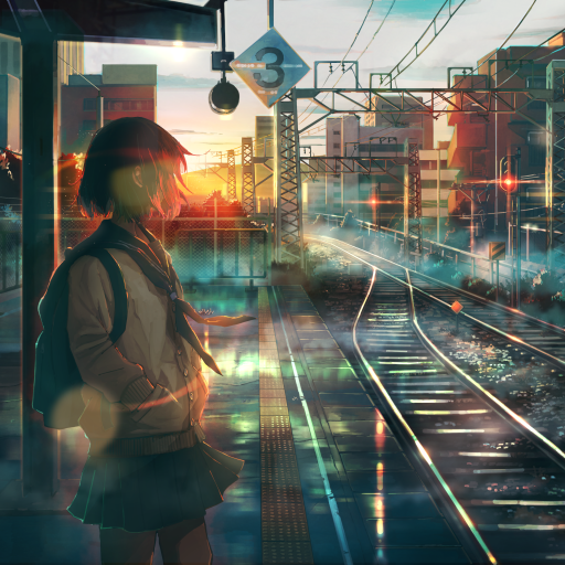 Girl waiting for the train by 桜犬