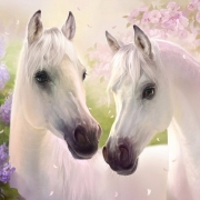 White Horses in Spring by Anna Lakisova