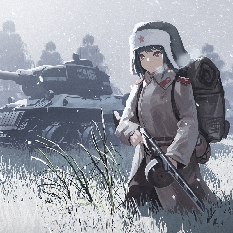Anime Girl Soviet Army
