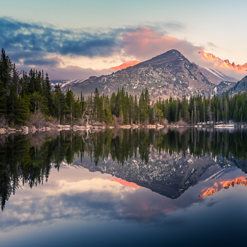Bear Lake Reflection at Rocky Mountain National Park by Zetong Li