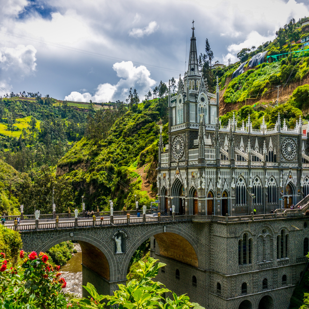 Las Lajas Shrine in the municipality of Ipiales and inside the canyon of the Guáitara River, Spain