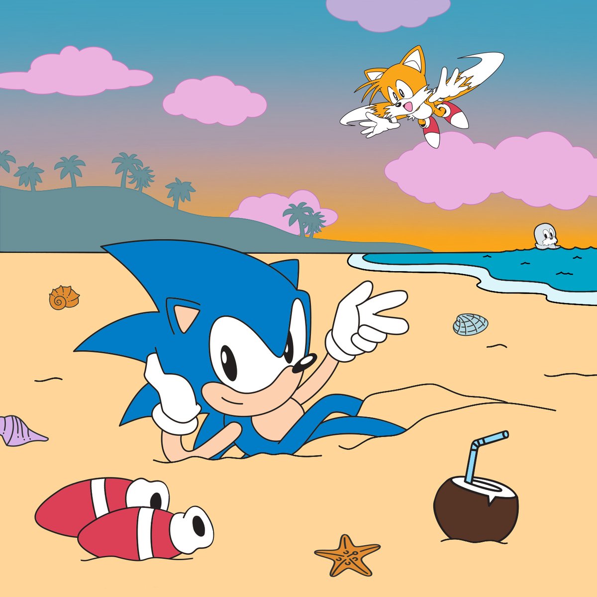 Download Beach Classic Tails Classic Sonic Video Game Sonic The Hedgehog PFP