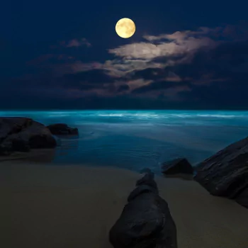  Full Moon over Beach