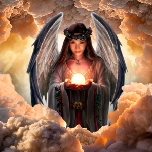 Angel in the Clouds by Anne Stokes