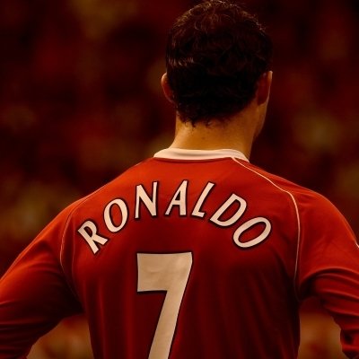 Back view of a sports forum avatar featuring Cristiano Ronaldo wearing a red jersey with the number 7 and his name on the back.