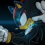 Video game forum avatar of Shadow from the Sonic the Hedgehog series — dark, brooding pose with glowing red eyes and a clenched fist against a blue-black background.