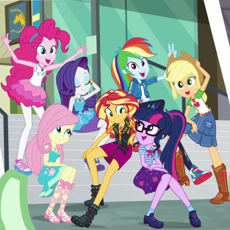 Download Rarity (My Little Pony) Pinkie Pie Rainbow Dash Applejack (My Little Pony) Fluttershy (My Little Pony) Sunset Shimmer Sci-Twi (My Little Pony) TV Show My Little Pony: Equestria Girls PFP