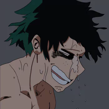  Deku crying from manga panel