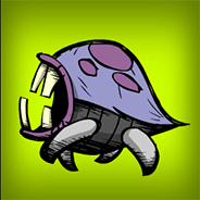 Avatar of a cartoonish creature from Oxygen Not Included game, featuring a purple, spotted character against a lime green background.