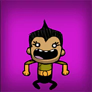 A playful animated character with spiky black hair and an expressive face, set against a vibrant purple background. This forum avatar reflects the spirit of the video game Oxygen Not Included.
