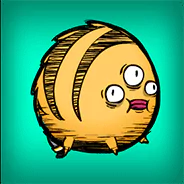Avatar of a cartoon character from the game Oxygen Not Included, featuring a round, surprised-looking creature with stripes.