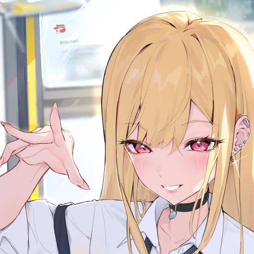 A vibrant anime-style avatar featuring Marin Kitagawa from My Dress-Up Darling, showcasing her playful expression and signature long blonde hair.