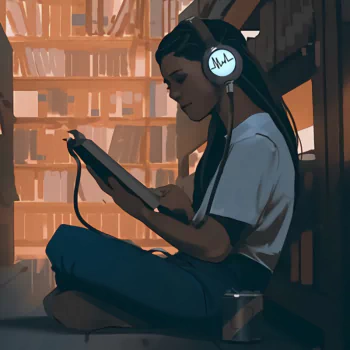 reading library music headphones PFP