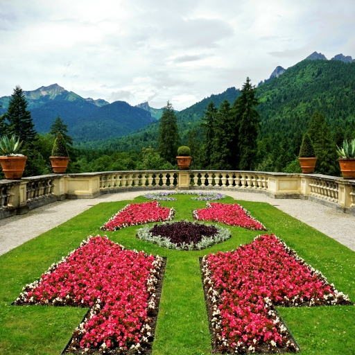 Courtyard of Linderhof Palace in Germany