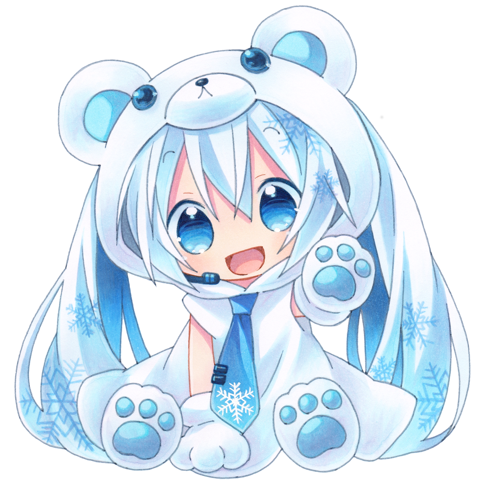 Download Cute Hatsune Miku Blue Hair Chibi Anime Vocaloid Cute Anime PFP