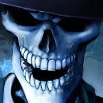 Dark skull forum avatar/pfp: grinning skeletal face wearing a hat and coat, stylized blue-black tones and high-contrast, menacing profile image.