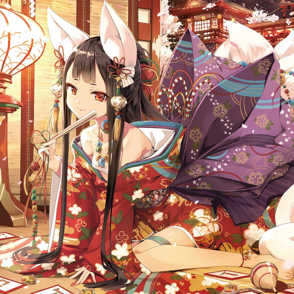 Download Kitsune Japanese Clothes Animal Ears Anime Girl Anime Girl PFP