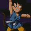 Forum avatar featuring Goku from Dragon Ball Z as a child, wearing a blue outfit and a white belt, striking a dynamic pose against a dark background.