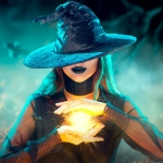 Witch with Glowing Ball