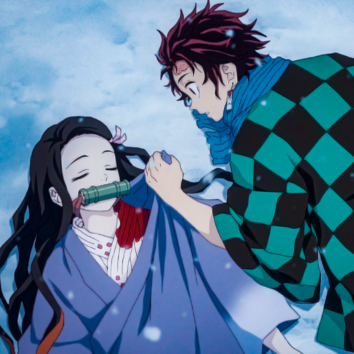 Forum avatar of Tanjiro Kamado tending to sleeping Nezuko Kamado in the snow, from the anime Demon Slayer: Kimetsu no Yaiba.