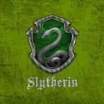Slytherin house crest from the Harry Potter movies on a textured green background, shown as a forum avatar/profile photo.