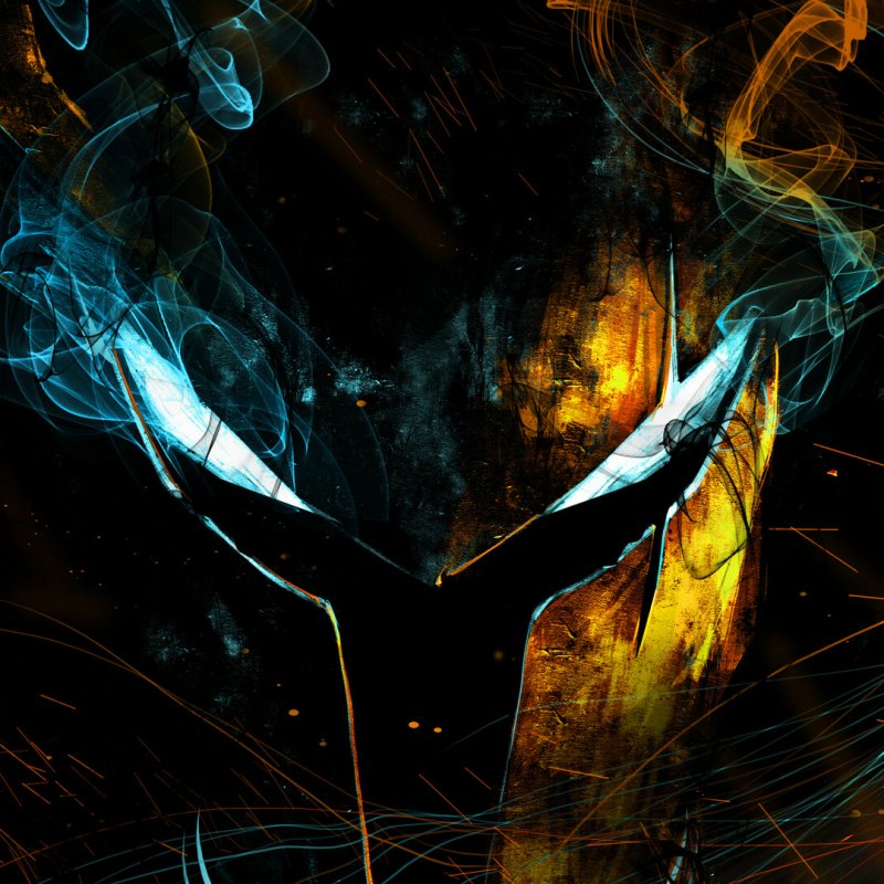 Abstract anime-inspired image featuring contrasting blue and orange smoke swirling around a dark, horned silhouette, styled as a Solo Leveling forum avatar.