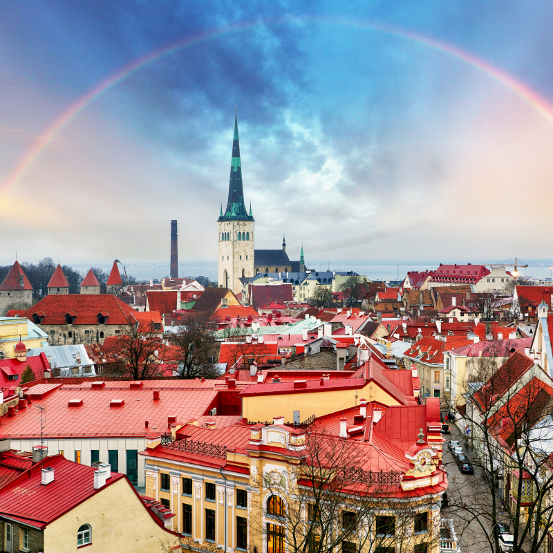 Rainbow over Tallinn, Estonia