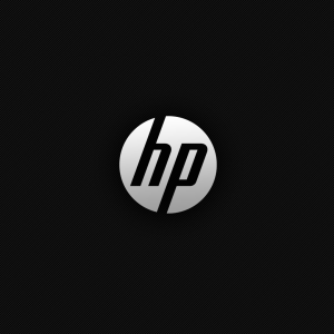 HP logo with dark background