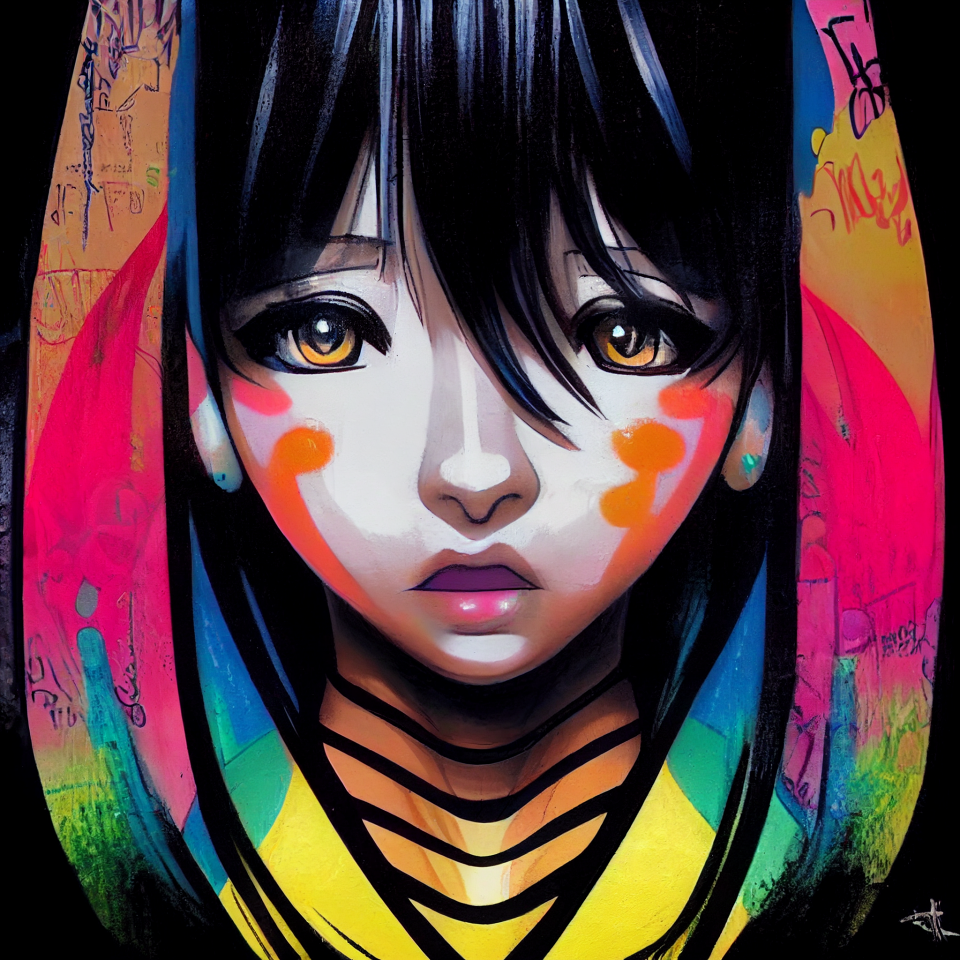 Graffiti anime girl by vinny47