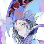 Anime-style profile picture from Pixiv Fantasia IV featuring a character with a decorative helmet adorned with red orbs and a thoughtful expression.