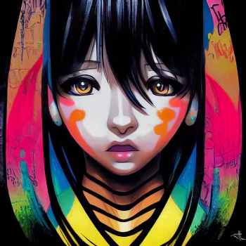  Graffiti anime girl