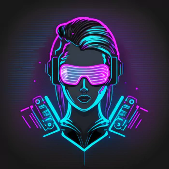  Neon cyberpunk girl