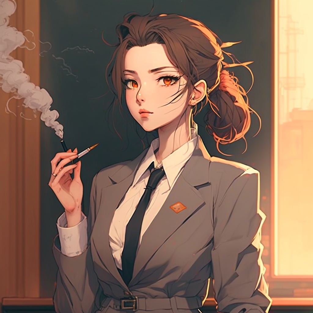 Download AI Art Smoking Anime Girl Anime Girl PFP