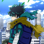 Forum avatar featuring Izuku Midoriya from the anime My Hero Academia, showing him in profile with a determined expression against an urban background.