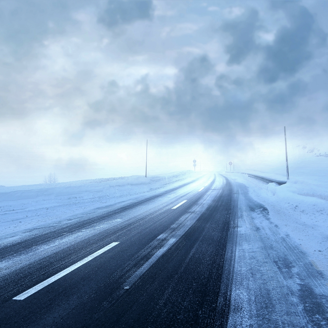 Winter Road in Storm