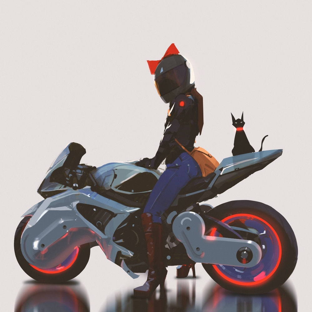Girls & Motorcycles Pfp by Atey Ghailan