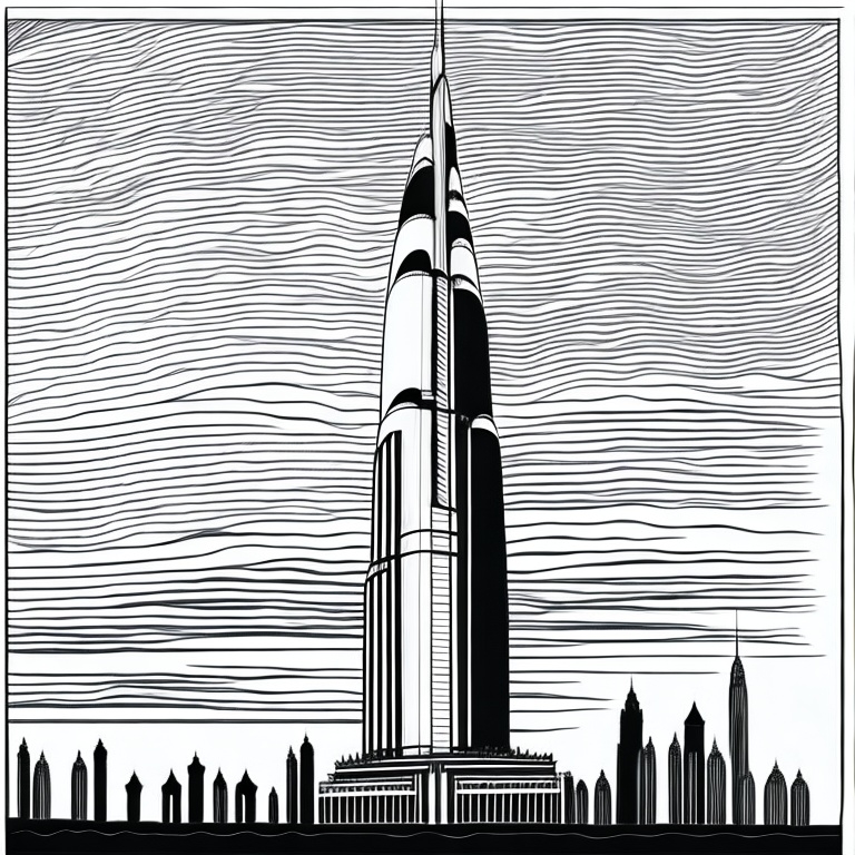 Dubai Burj Khalifa Vintage Silhouette Emirate UAE' Sticker | Spreadshirt