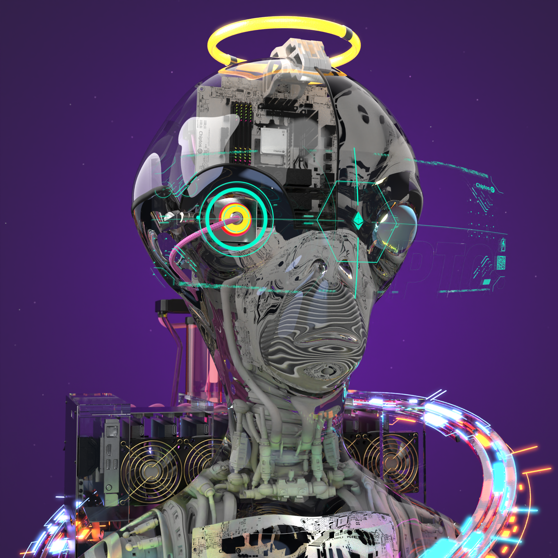 Chiptos X Alien Computer Part Robot Cool Robot PFP Scifi NFT Robot by ...